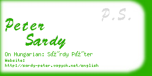 peter sardy business card